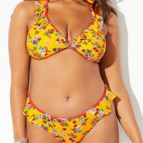 Prodigy Burgeon Ruffle Bikini Top, Ditsy Daisy, 22 - Picture 2 of 9